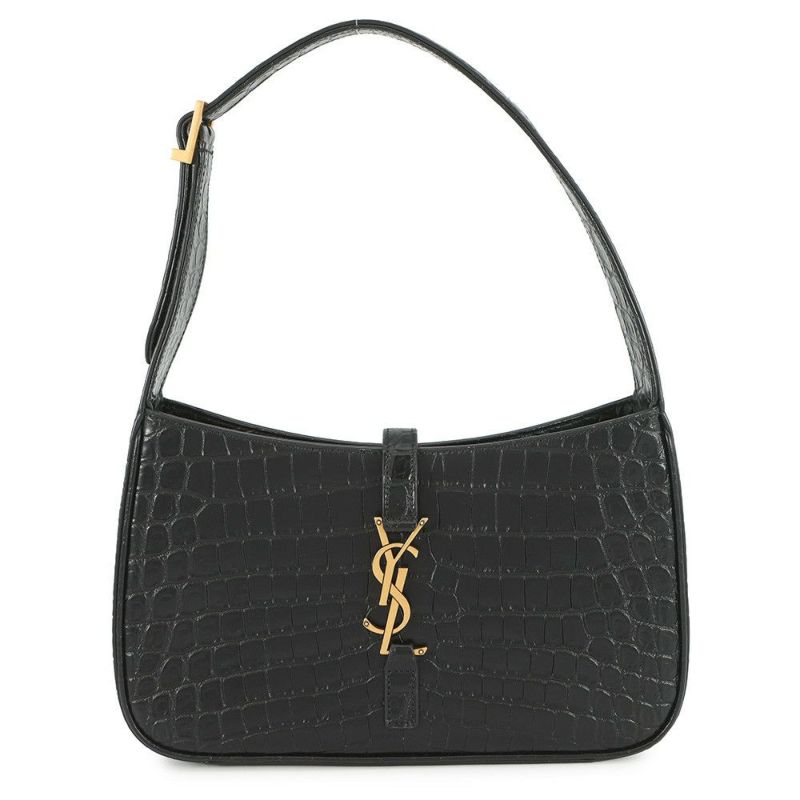 サンローランパリ ショルダーバッグ ル・サンカセット クロコ型押しレザー 657228 SAINT LAURENT PARIS ワンショルダー 黒