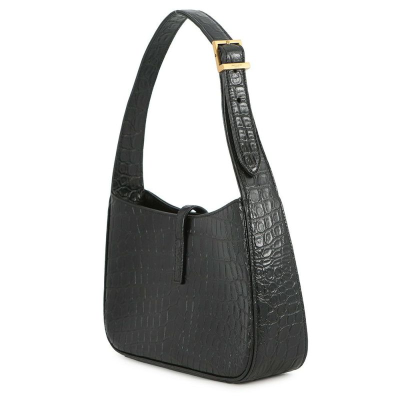 サンローランパリ ショルダーバッグ ル・サンカセット クロコ型押しレザー 657228 SAINT LAURENT PARIS ワンショルダー 黒