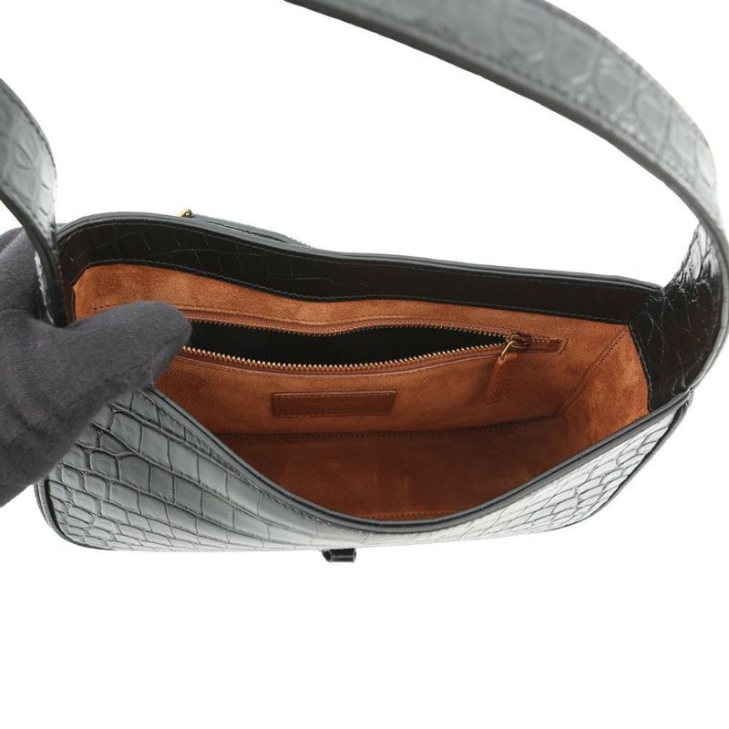 サンローランパリ ショルダーバッグ ル・サンカセット クロコ型押しレザー 657228 SAINT LAURENT PARIS ワンショルダー 黒