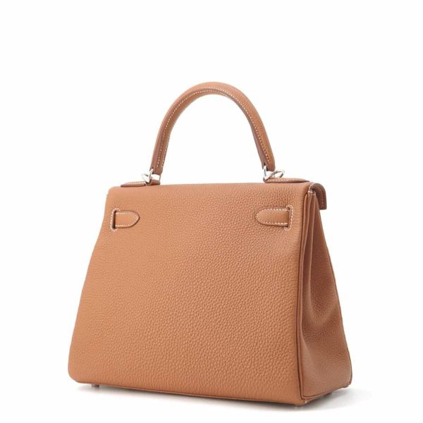 エルメス ハンドバッグ ケリー28 内縫い ゴールド/シルバー金具 トゴ W刻印 HERMES 2wayショルダー