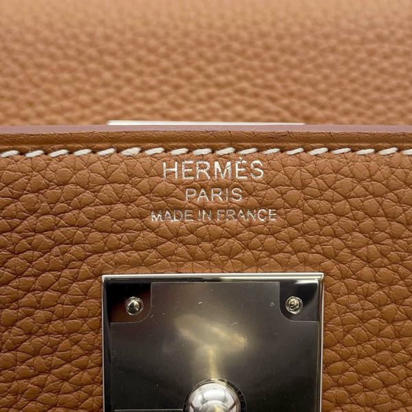 エルメス ハンドバッグ ケリー28 内縫い ゴールド/シルバー金具 トゴ W刻印 HERMES 2wayショルダー