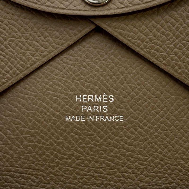 エルメス コインケース カルヴィ デュオ エトゥープ/シルバー金具 エプソン W刻印