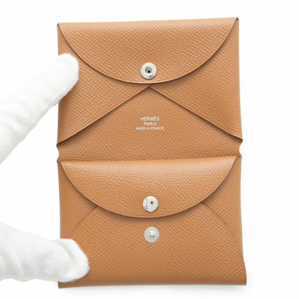 エルメス コインケース カルヴィ デュオ ゴールド/シルバー金具 エプソン B刻印 HERMES 財布