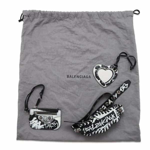 バレンシアガ ハンドバッグ ネオ カゴール グラフィティ XS 700940 BALENCIAGA 2wayショルダーバッグ 黒 白