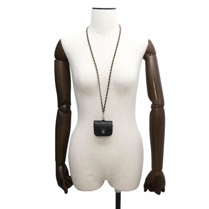 シャネル AirPods Proケース マトラッセ ココマーク キャビアスキン AP1739 エアポッズケース 黒