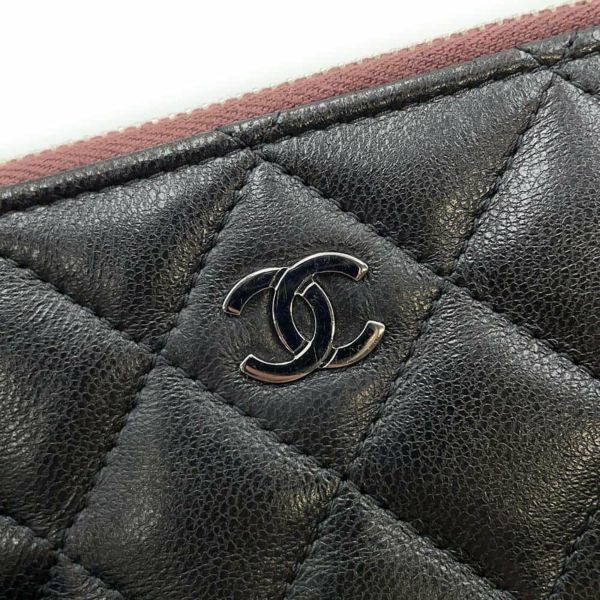 シャネル ミニポーチ マトラッセ ココマーク ラムスキン A82365 CHANEL 化粧ポーチ 黒