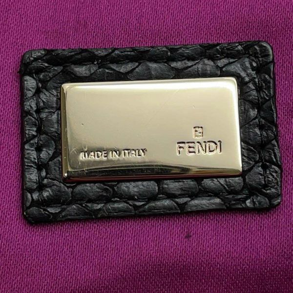 フェンディ トートバッグ ロゴ パイソン 8BH185 FENDI バッグ 黒