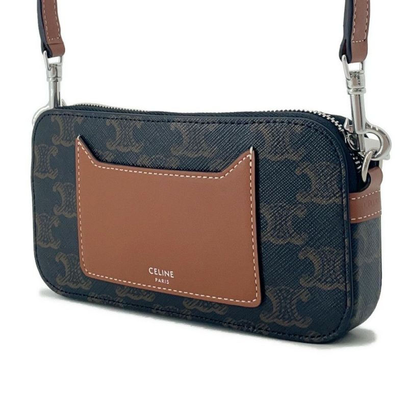 セリーヌ ショルダーバッグ トリオンフ ホリゾンタルポーチ PVC 10L272DM5 CELINE ブラウン