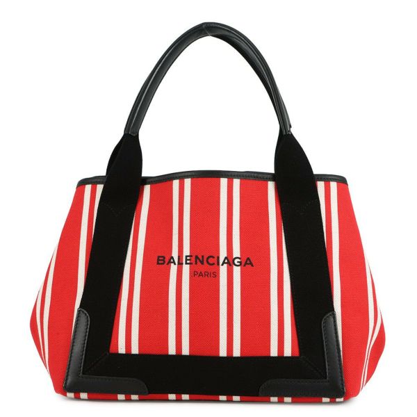 バレンシアガ トートバッグ ストライプ ネイビーカバス S 339933 BALENCIAGA ポーチ付