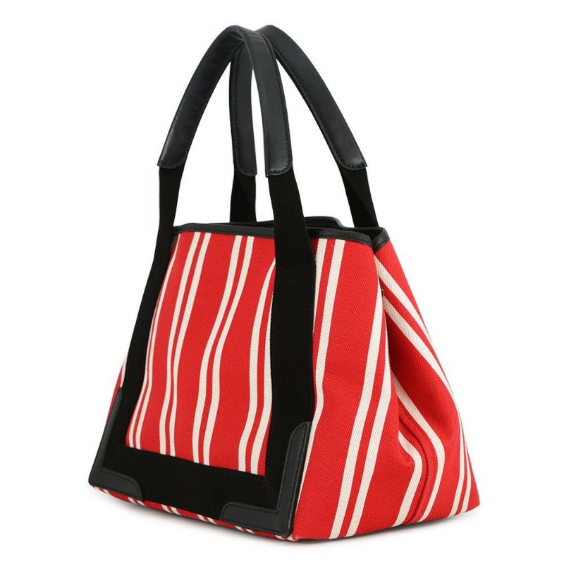 バレンシアガ トートバッグ ストライプ ネイビーカバス S 339933 BALENCIAGA ポーチ付