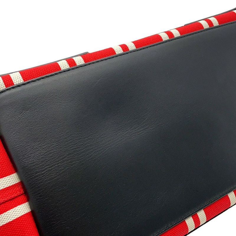 バレンシアガ トートバッグ ストライプ ネイビーカバス S 339933 BALENCIAGA ポーチ付