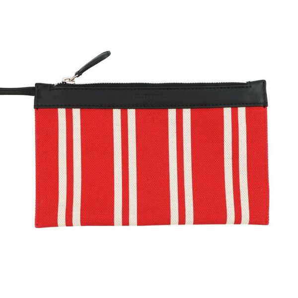 バレンシアガ トートバッグ ストライプ ネイビーカバス S 339933 BALENCIAGA ポーチ付