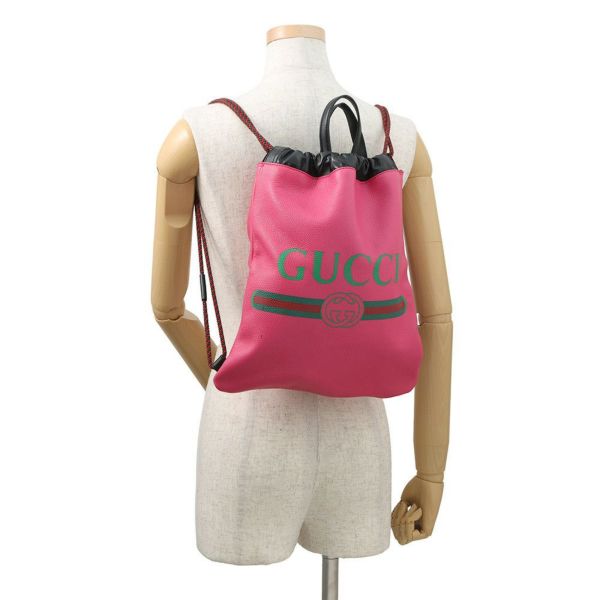 グッチ バックパック ドローストリング ロゴ ナップサック レザー 523586 GUCCI バッグ リュックサック