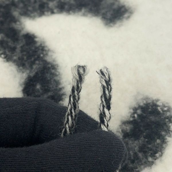 シャネル マフラー ココマーク ロゴ カシミヤ シルク AAA478 CHANEL 黒 白