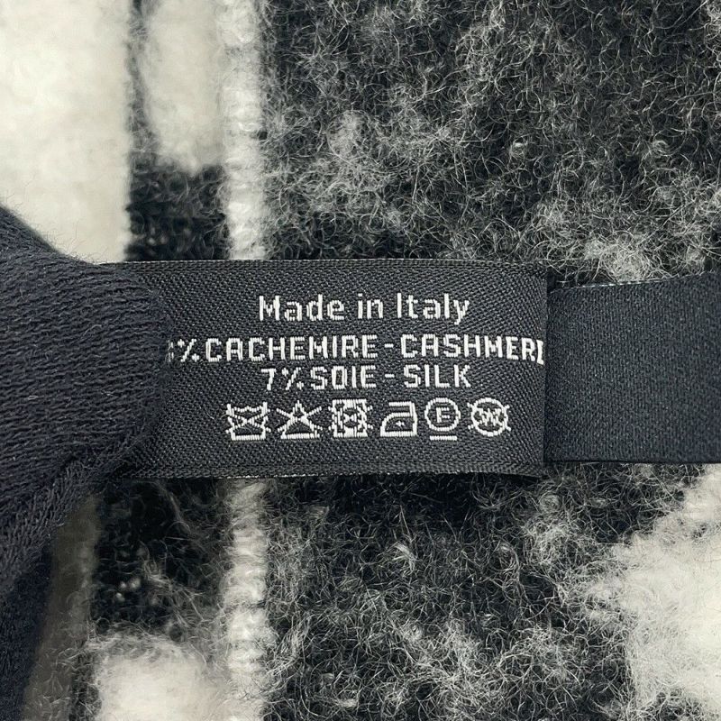 シャネル マフラー ココマーク ロゴ カシミヤ シルク AAA478 CHANEL 黒 白