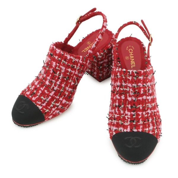 シャネル パンプス スリングバック シューズ ココマーク ツイード レディースサイズ36 1/2C G46865 靴 2025/26年秋冬