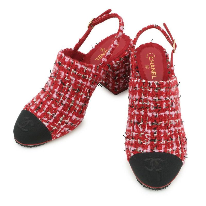 シャネル パンプス スリングバック シューズ ココマーク ツイード レディースサイズ36 1/2C G46865 靴 2025/26年秋冬