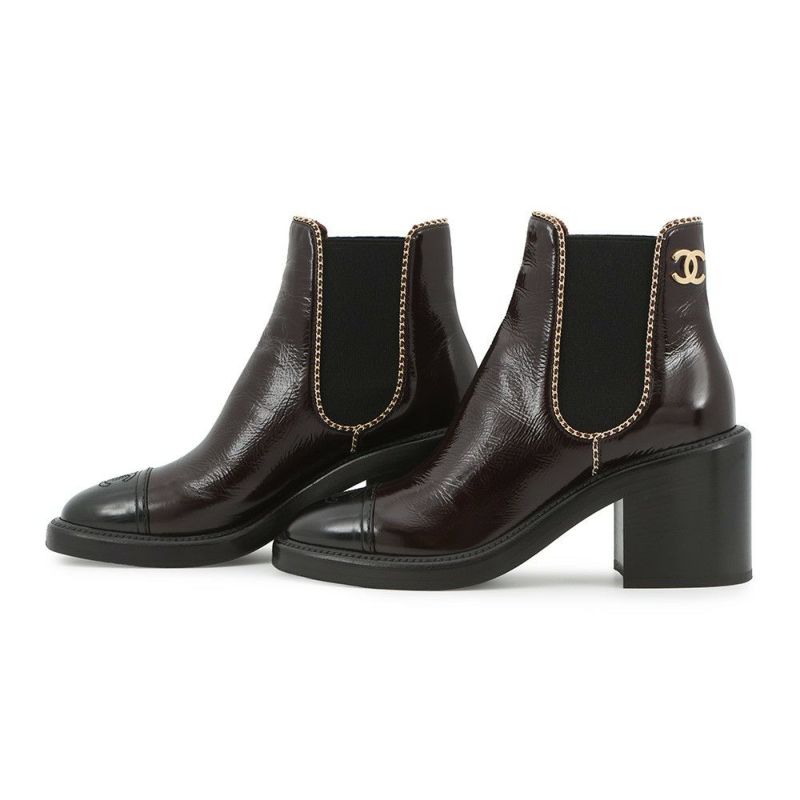 シャネル ショートブーツ サイドゴア ココマーク レザー レディースサイズ37C G46804 CHANEL 靴 黒