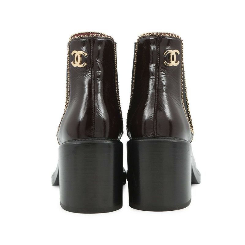 シャネル ショートブーツ サイドゴア ココマーク レザー レディースサイズ37C G46804 CHANEL 靴 黒