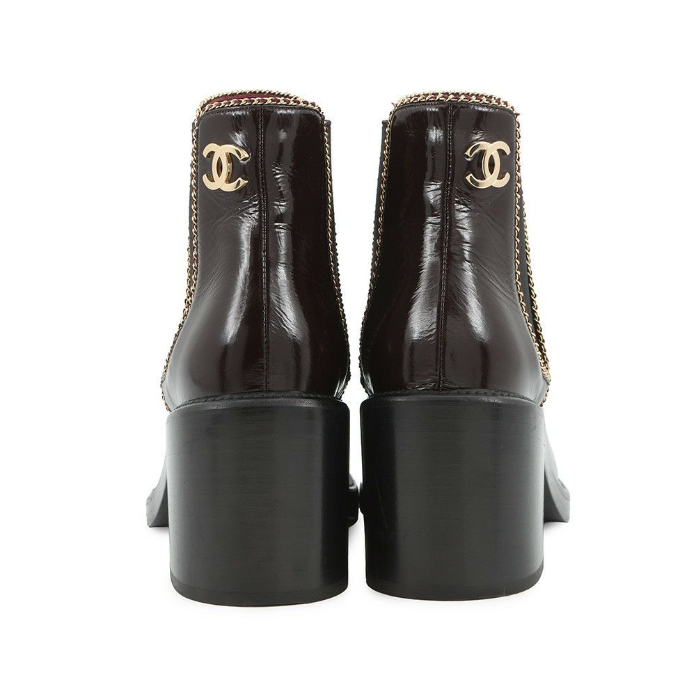 シャネル ショートブーツ サイドゴア ココマーク レザー レディースサイズ37C G46804 CHANEL 靴 黒