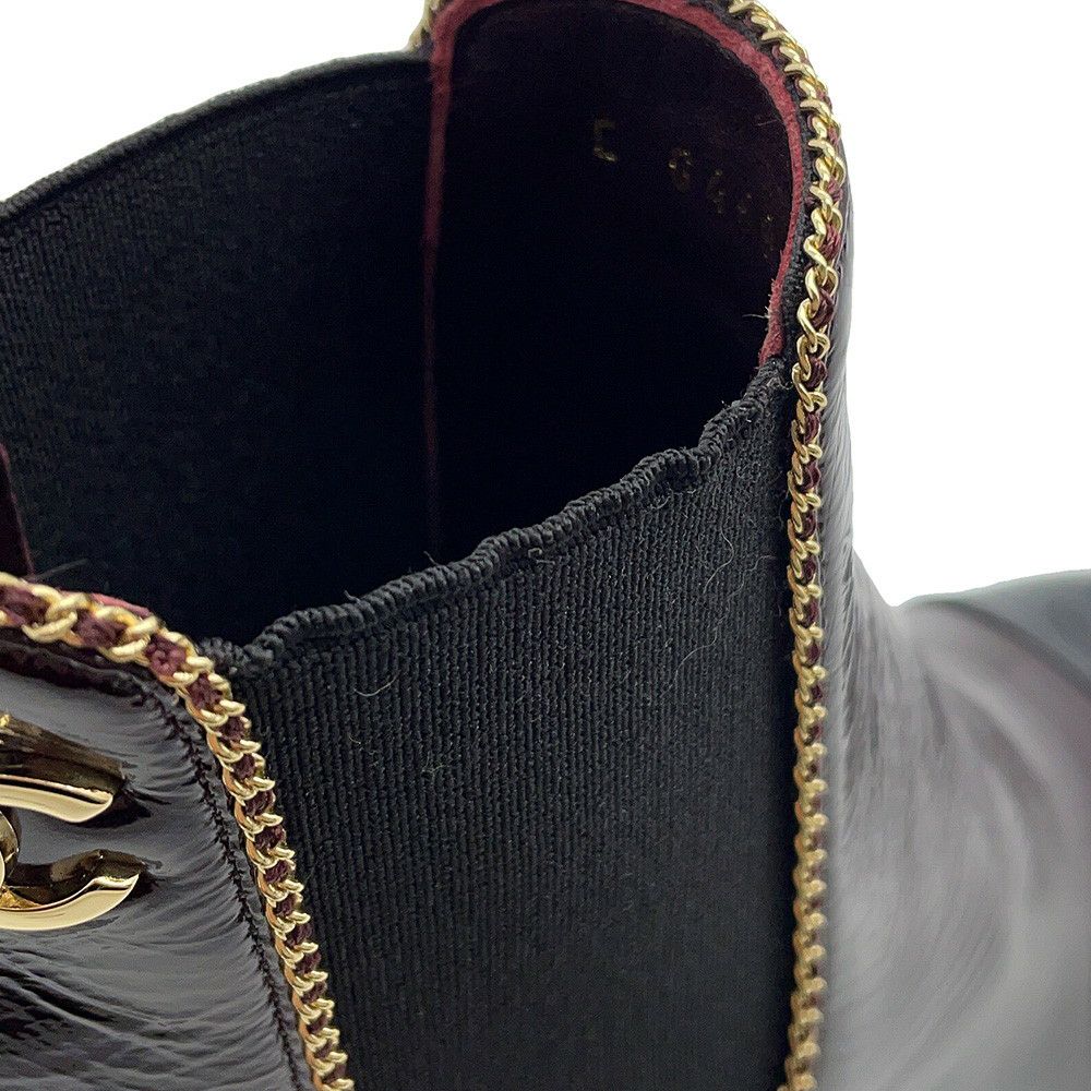 シャネル ショートブーツ サイドゴア ココマーク レザー レディースサイズ37C G46804 CHANEL 靴 黒