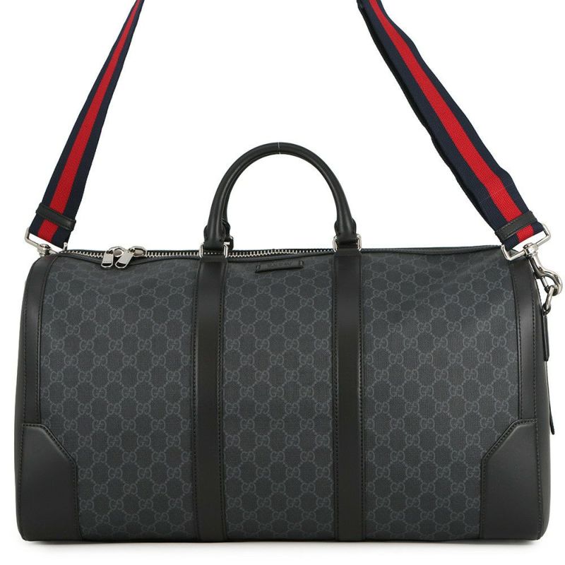 グッチ ボストンバッグ GGスプリーム/レザー478323 GUCCI 2wayショルダーバッグ 旅行用 トラベル 黒