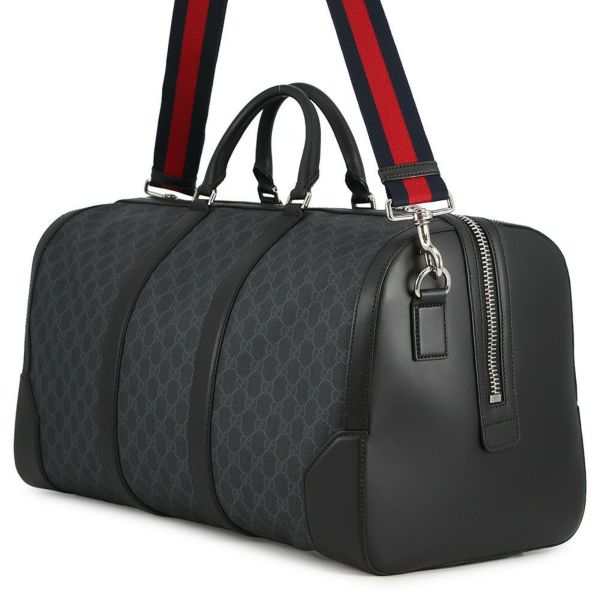 グッチ ボストンバッグ GGスプリーム/レザー478323 GUCCI 2wayショルダーバッグ 旅行用 トラベル 黒