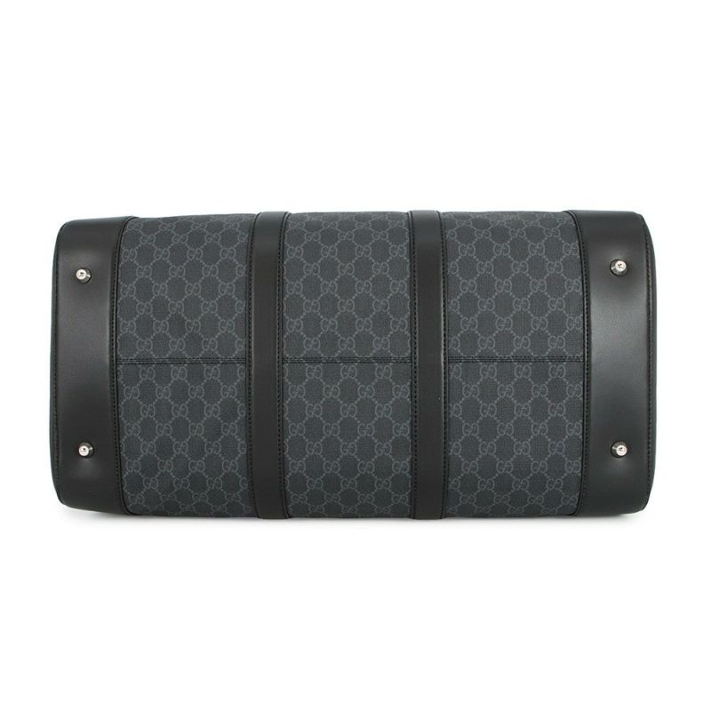 グッチ ボストンバッグ GGスプリーム/レザー478323 GUCCI 2wayショルダーバッグ 旅行用 トラベル 黒