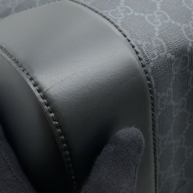 グッチ ボストンバッグ GGスプリーム/レザー478323 GUCCI 2wayショルダーバッグ 旅行用 トラベル 黒