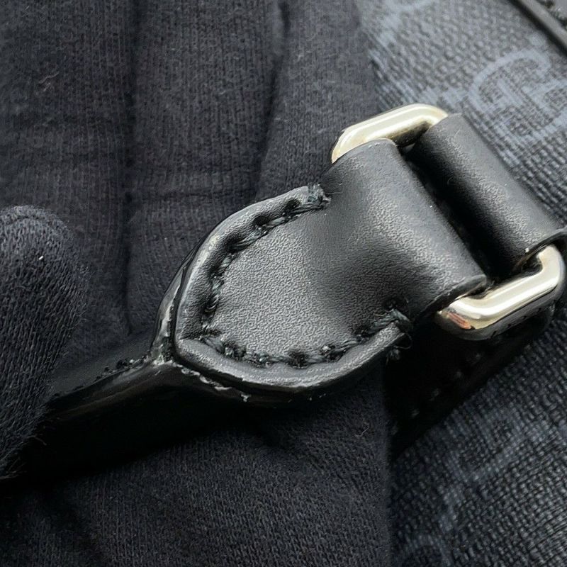 グッチ ボストンバッグ GGスプリーム/レザー478323 GUCCI 2wayショルダーバッグ 旅行用 トラベル 黒