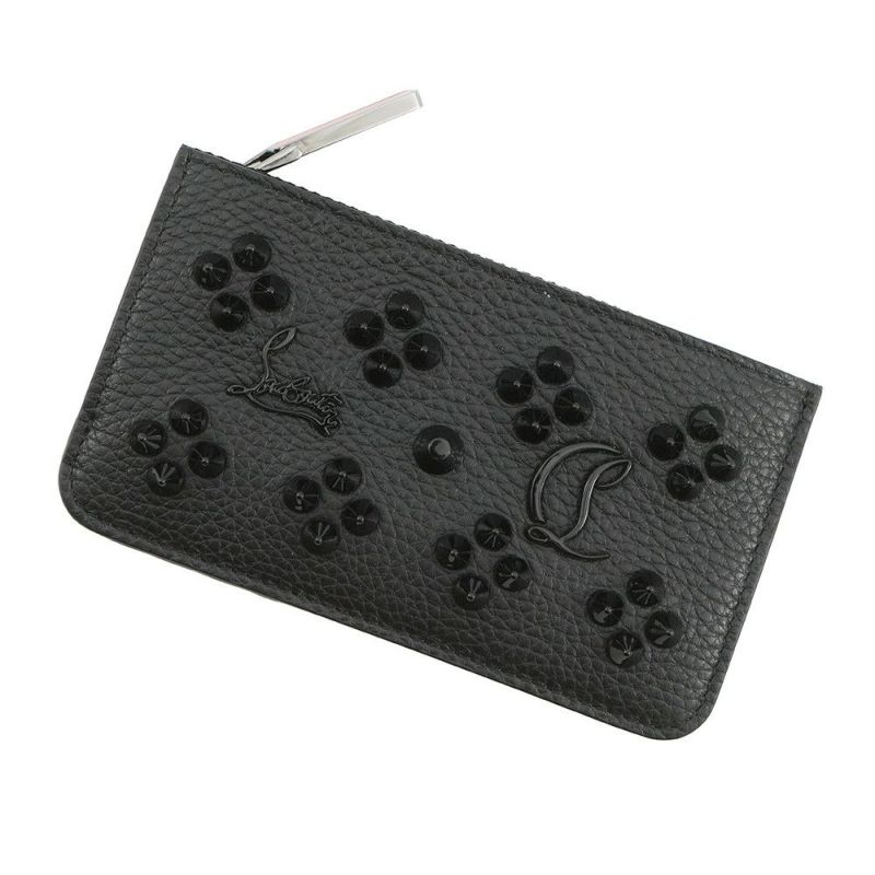 クリスチャン・ルブタン コインケース スタッズ レザー 3225116 Christian Louboutin カードケース 黒 フラグメントケース