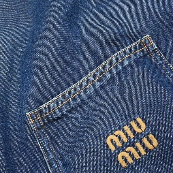 ミュウミュウ シャツ ロゴ デニムシャツ レディースサイズ36 GWC105 MIUMIU トップス