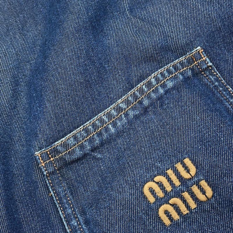 ミュウミュウ シャツ ロゴ デニムシャツ レディースサイズ36 GWC105 MIUMIU トップス