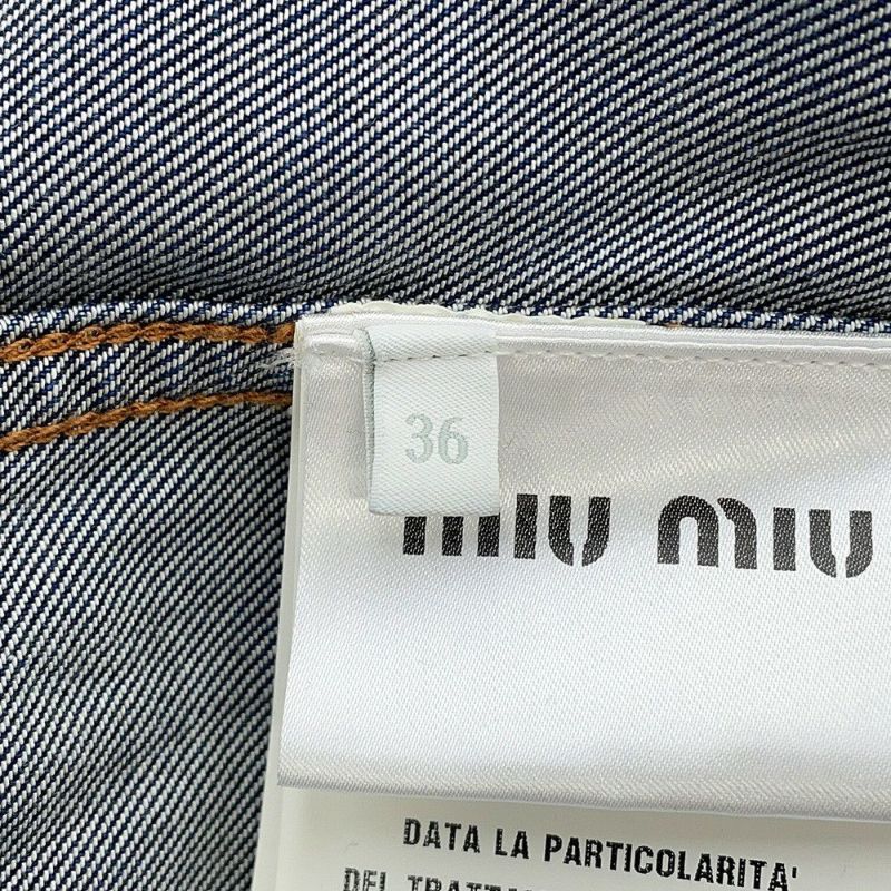 ミュウミュウ シャツ ロゴ デニムシャツ レディースサイズ36 GWC105 MIUMIU トップス