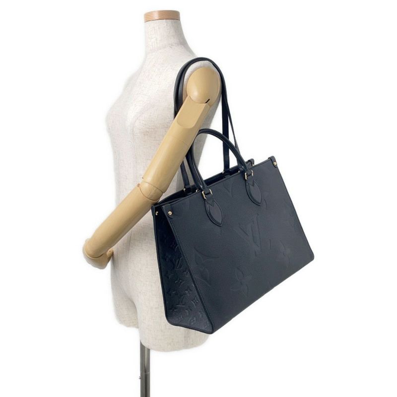 ルイヴィトン トートバッグ モノグラム・アンプラント オンザゴー MM M45595 ヴィトン 2way ショルダーバッグ ブラック 黒