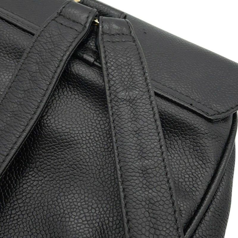 シャネル リュック トリプルココマーク キャビアスキン CHANEL バックパック バッグ 黒