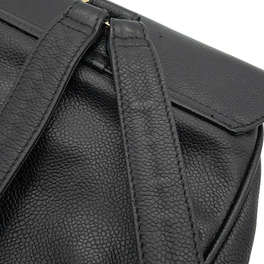 シャネル リュック トリプルココマーク キャビアスキン CHANEL バックパック バッグ 黒