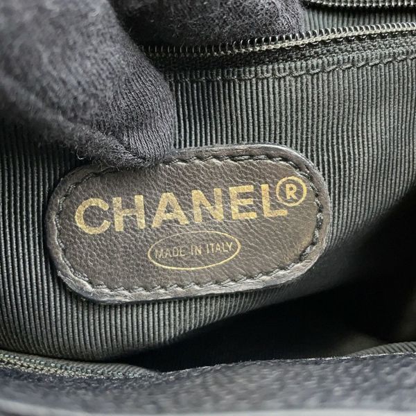 シャネル リュック トリプルココマーク キャビアスキン CHANEL バックパック バッグ 黒