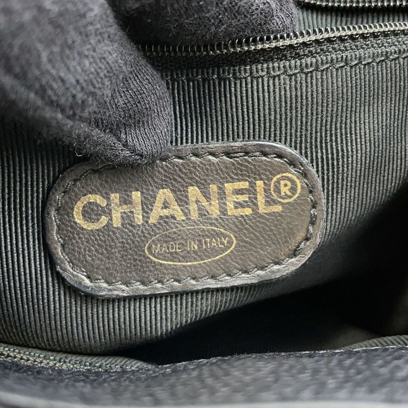 シャネル リュック トリプルココマーク キャビアスキン CHANEL バックパック バッグ 黒