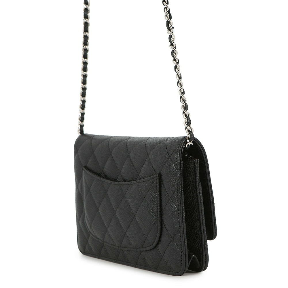 シャネル チェーンウォレット クラシック マトラッセ ココマーク キャビアスキン AP0250 CHANEL 財布 黒