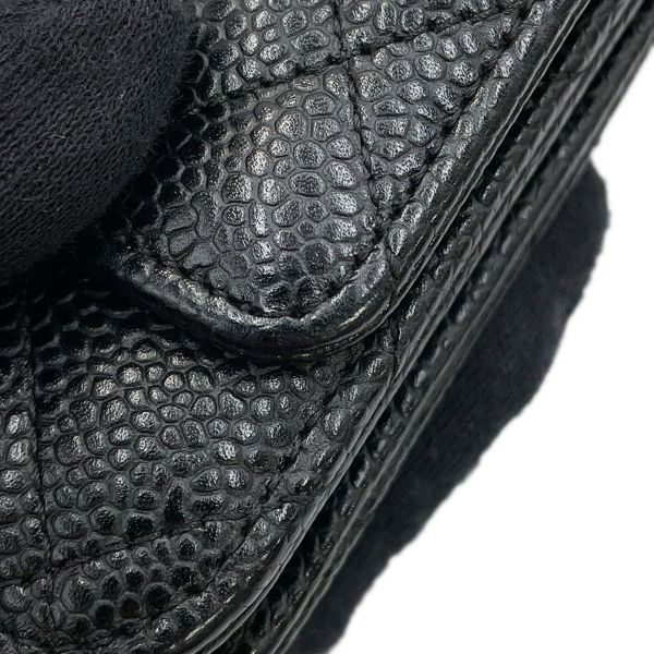 シャネル チェーンウォレット クラシック マトラッセ ココマーク キャビアスキン AP0250 CHANEL 財布 黒
