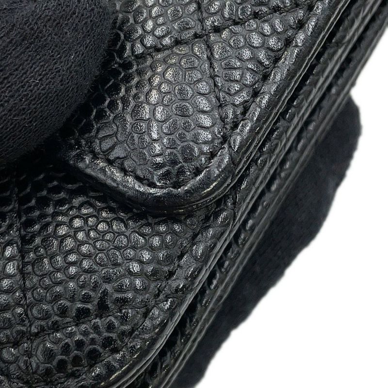 シャネル チェーンウォレット クラシック マトラッセ ココマーク キャビアスキン AP0250 CHANEL 財布 黒
