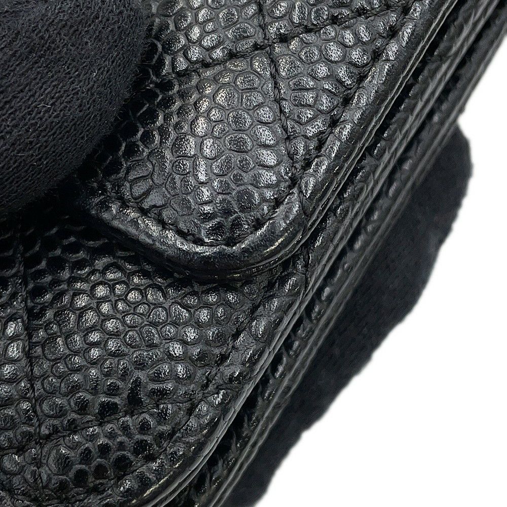 シャネル チェーンウォレット クラシック マトラッセ ココマーク キャビアスキン AP0250 CHANEL 財布 黒