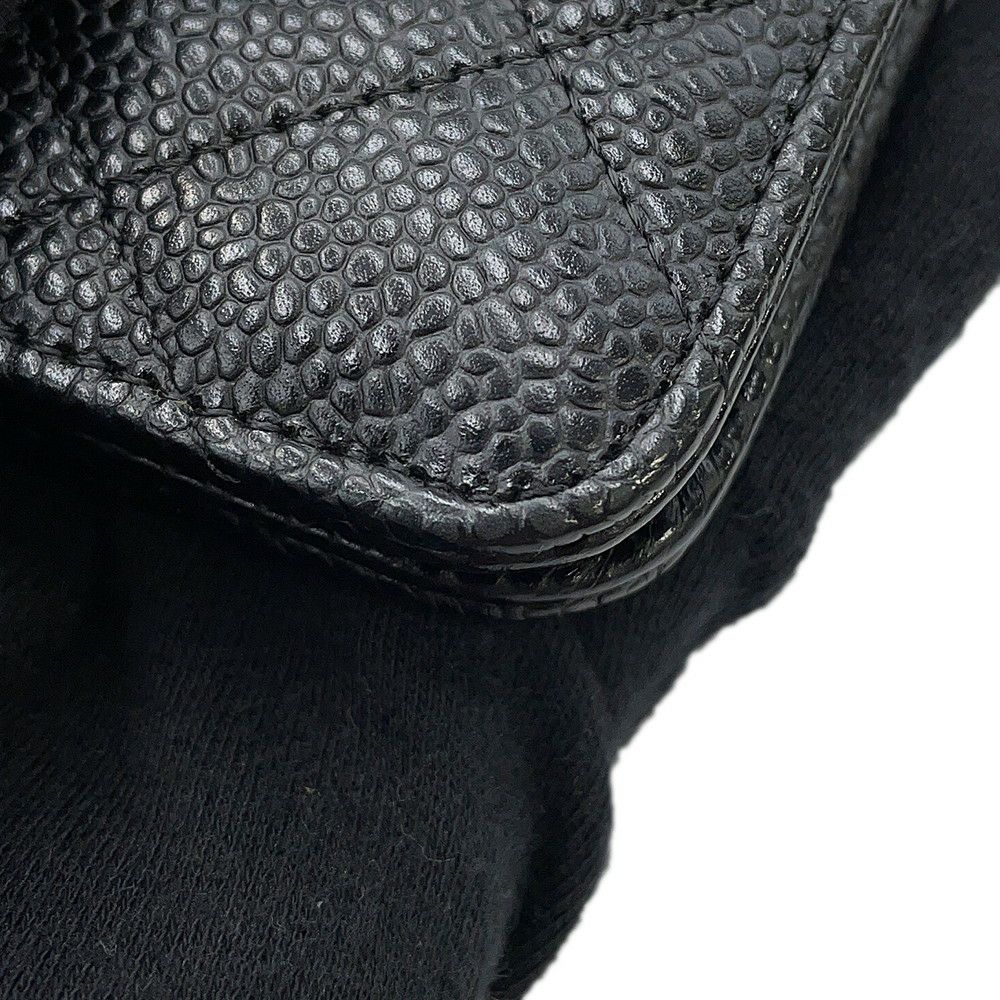 シャネル チェーンウォレット クラシック マトラッセ ココマーク キャビアスキン AP0250 CHANEL 財布 黒