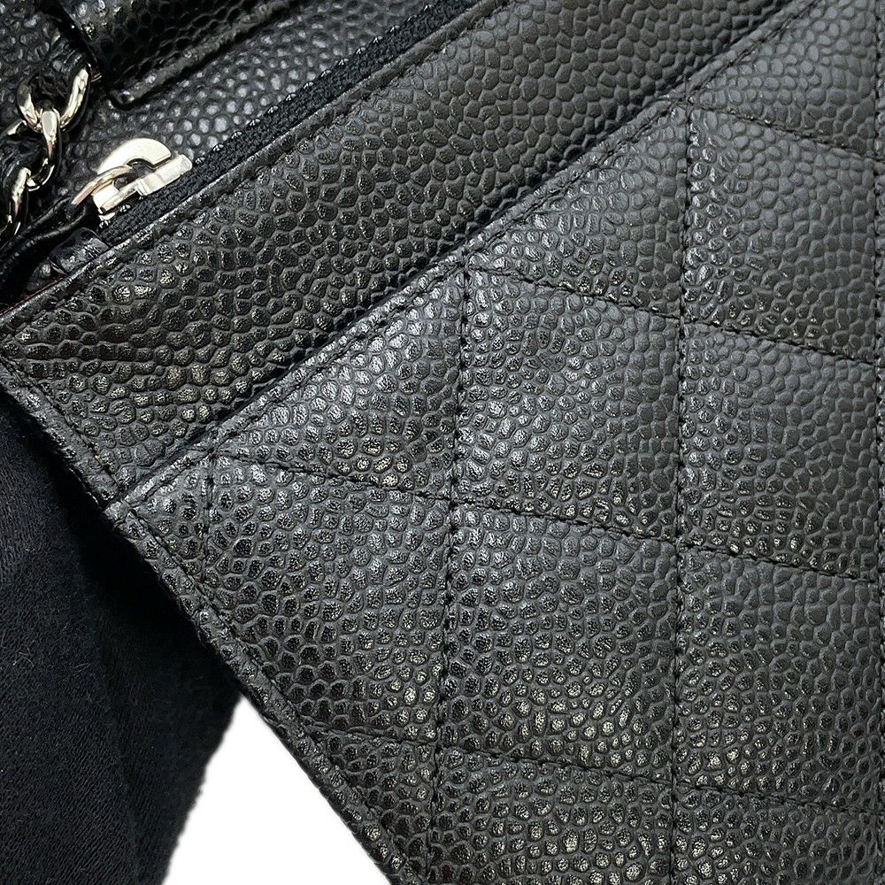 シャネル チェーンウォレット クラシック マトラッセ ココマーク キャビアスキン AP0250 CHANEL 財布 黒