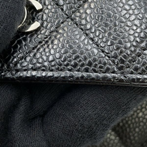 シャネル チェーンウォレット クラシック マトラッセ ココマーク キャビアスキン AP0250 CHANEL 財布 黒
