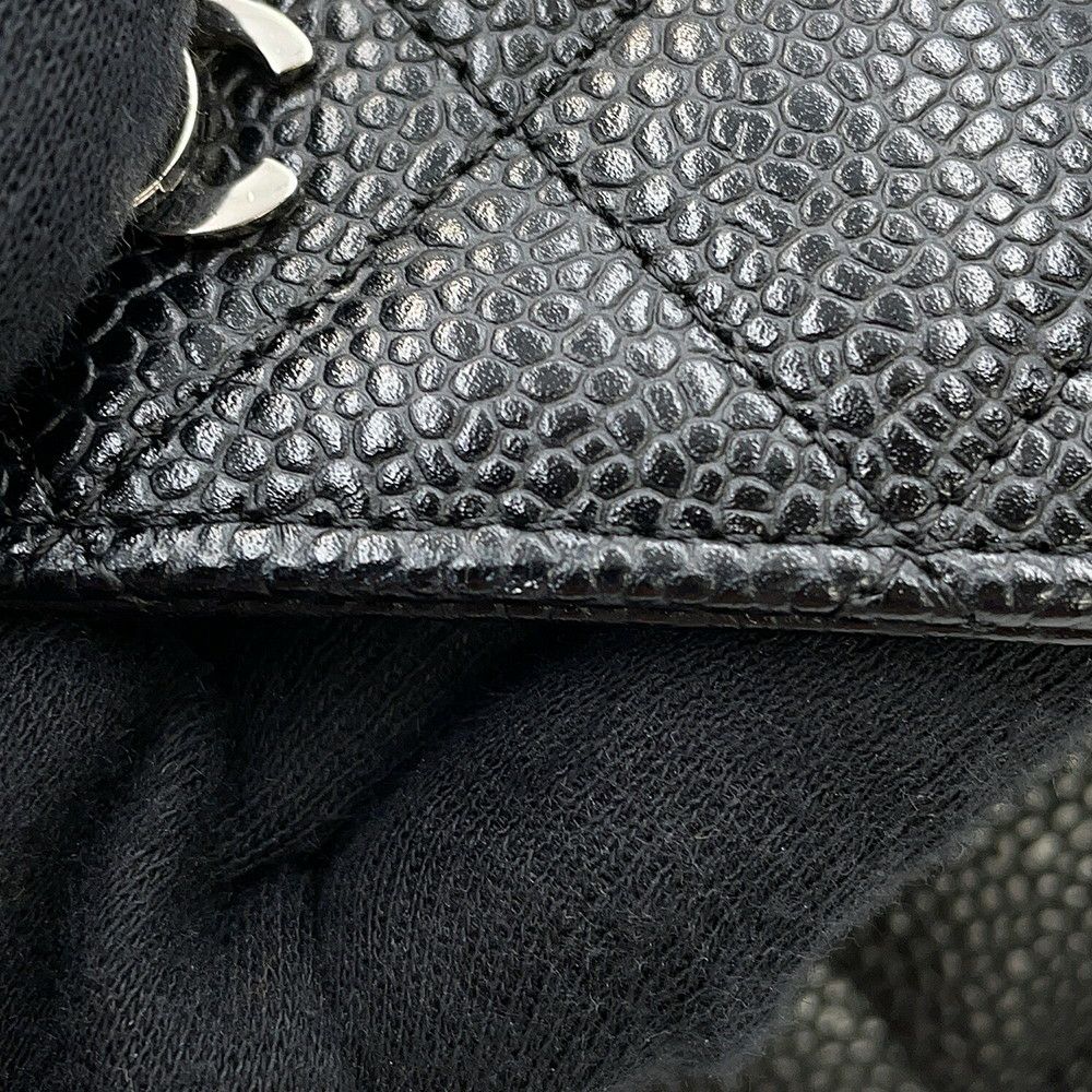 シャネル チェーンウォレット クラシック マトラッセ ココマーク キャビアスキン AP0250 CHANEL 財布 黒