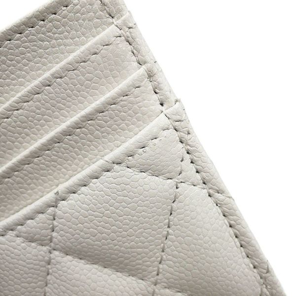 シャネル カードケース クラシック マトラッセ ココマーク キャビアスキン AP4472 CHANEL パスケース 名刺入れ 白