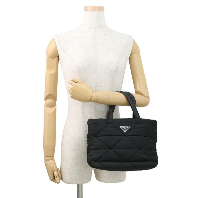 プラダ ハンドバッグ スモール パデッドRe-Nylon トートバッグ ナイロン レザー 1BG373 PRADA 2way 黒