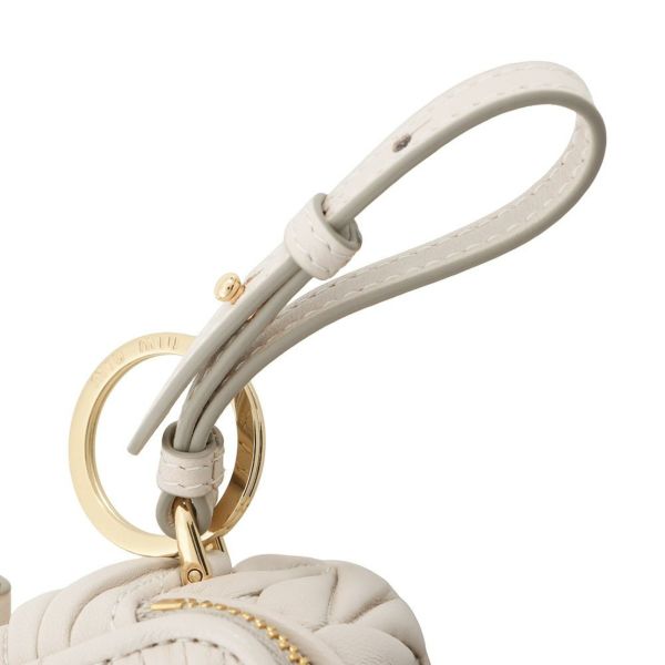 ミュウミュウ チャーム キーリング TRICK MATELASSE KEYRING  レザー 5TL527 MIUMIU キーリング